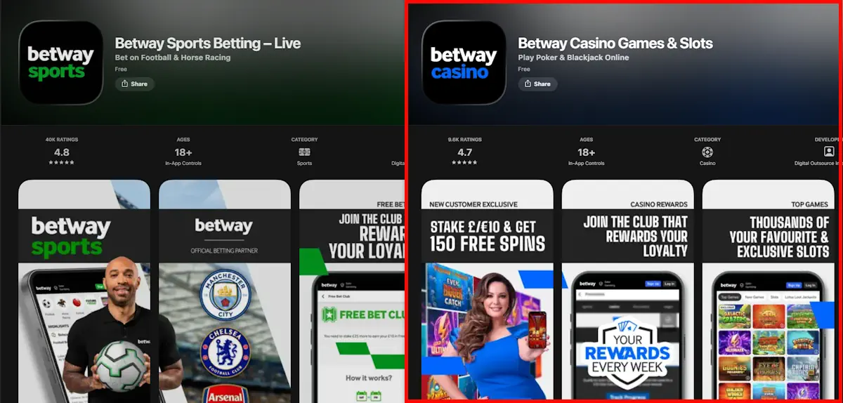 Betway IOS Apps Screenshot